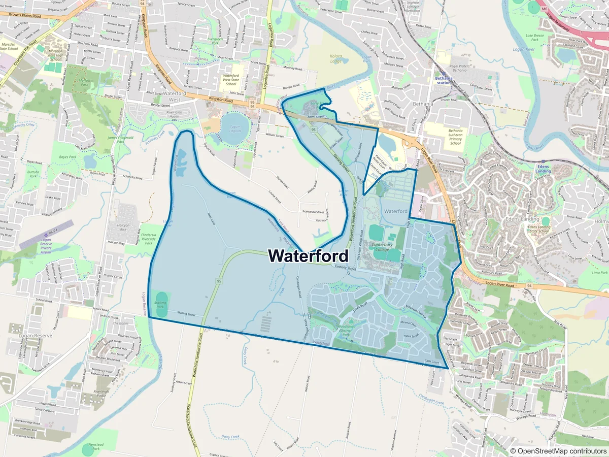 Map of Waterford, QLD, Australia