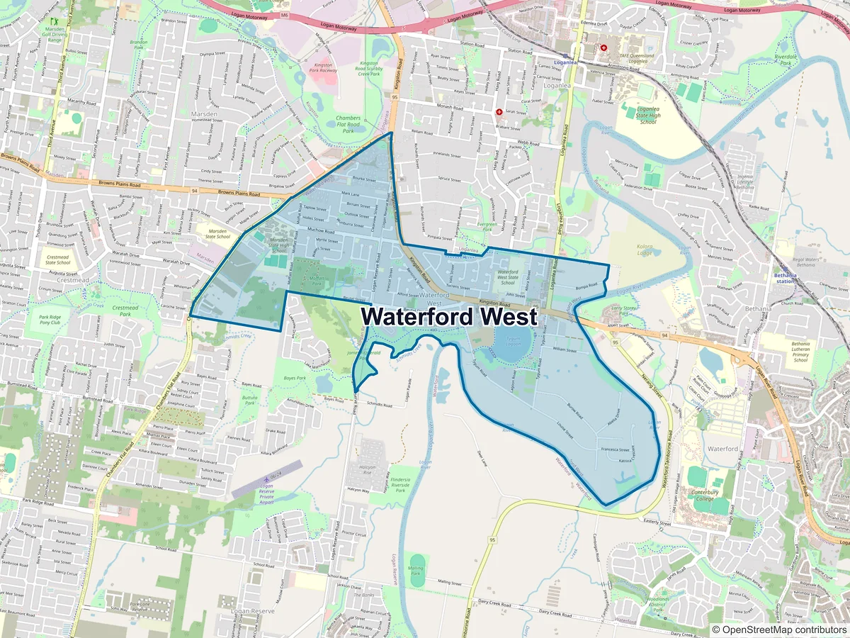 Map of Waterford West, QLD, Australia