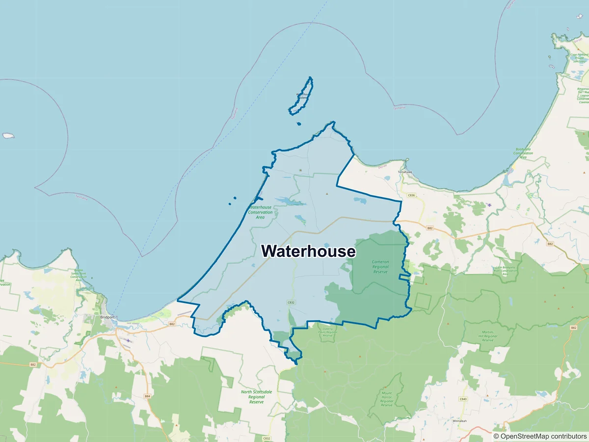 Map of Waterhouse, TAS, Australia