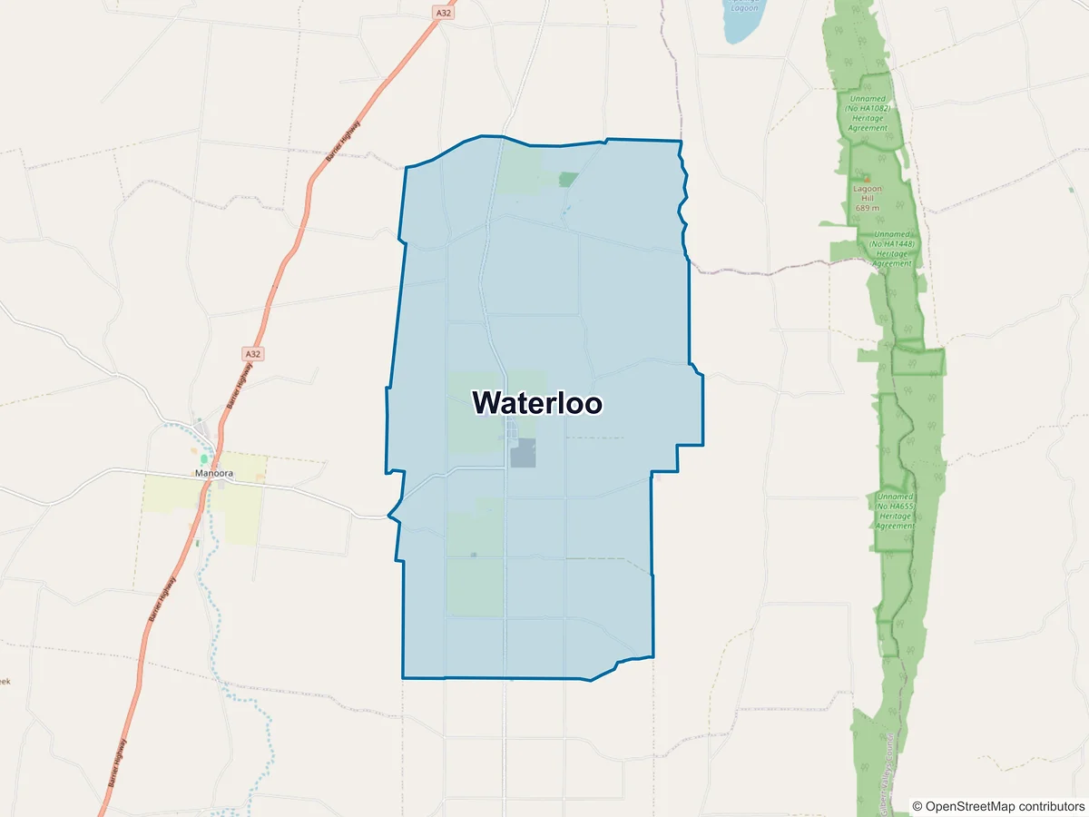 Map of Waterloo, SA, Australia