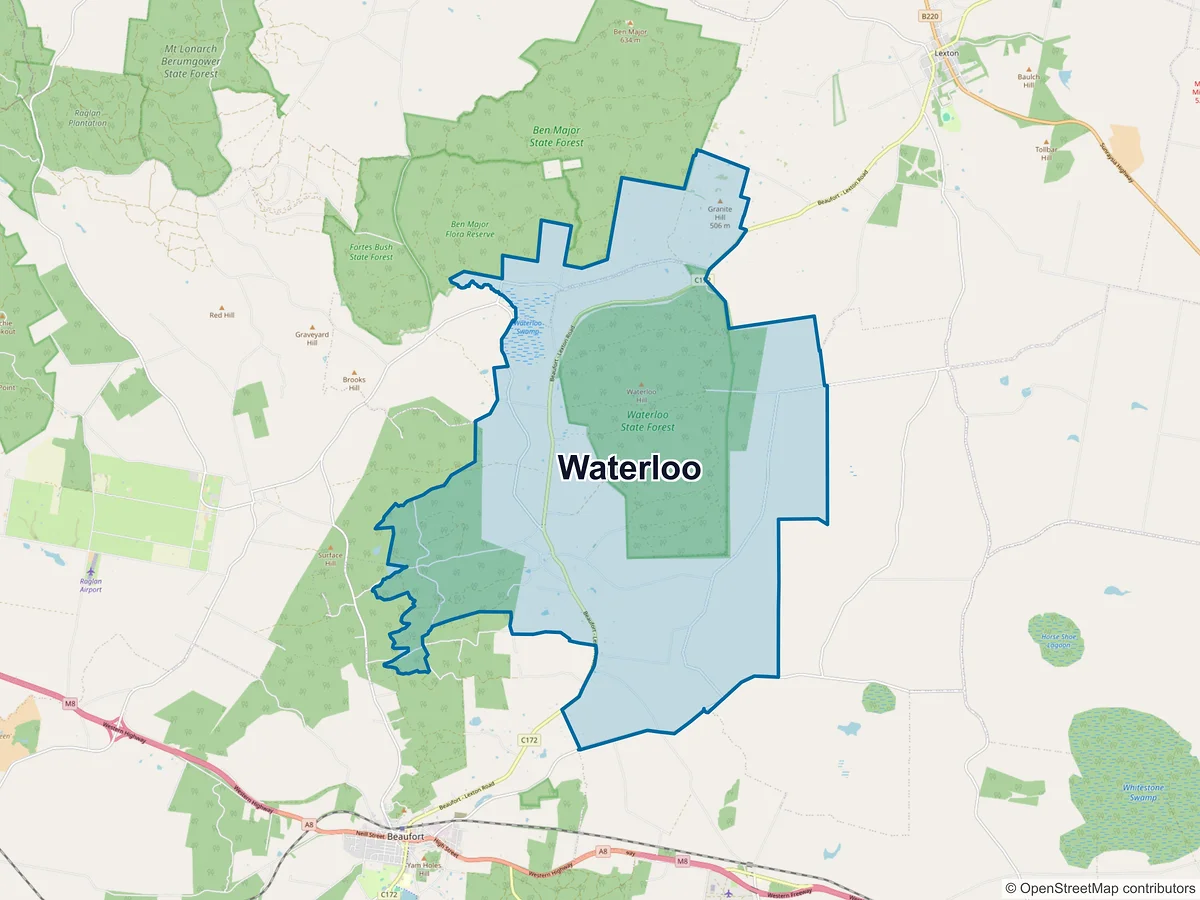Map of Waterloo, VIC, Australia