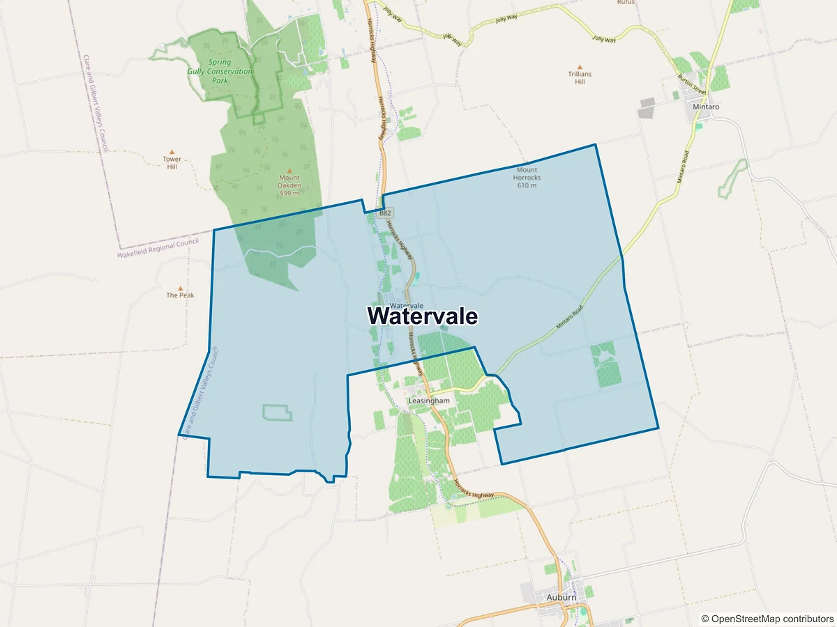 Map of Watervale, SA, Australia