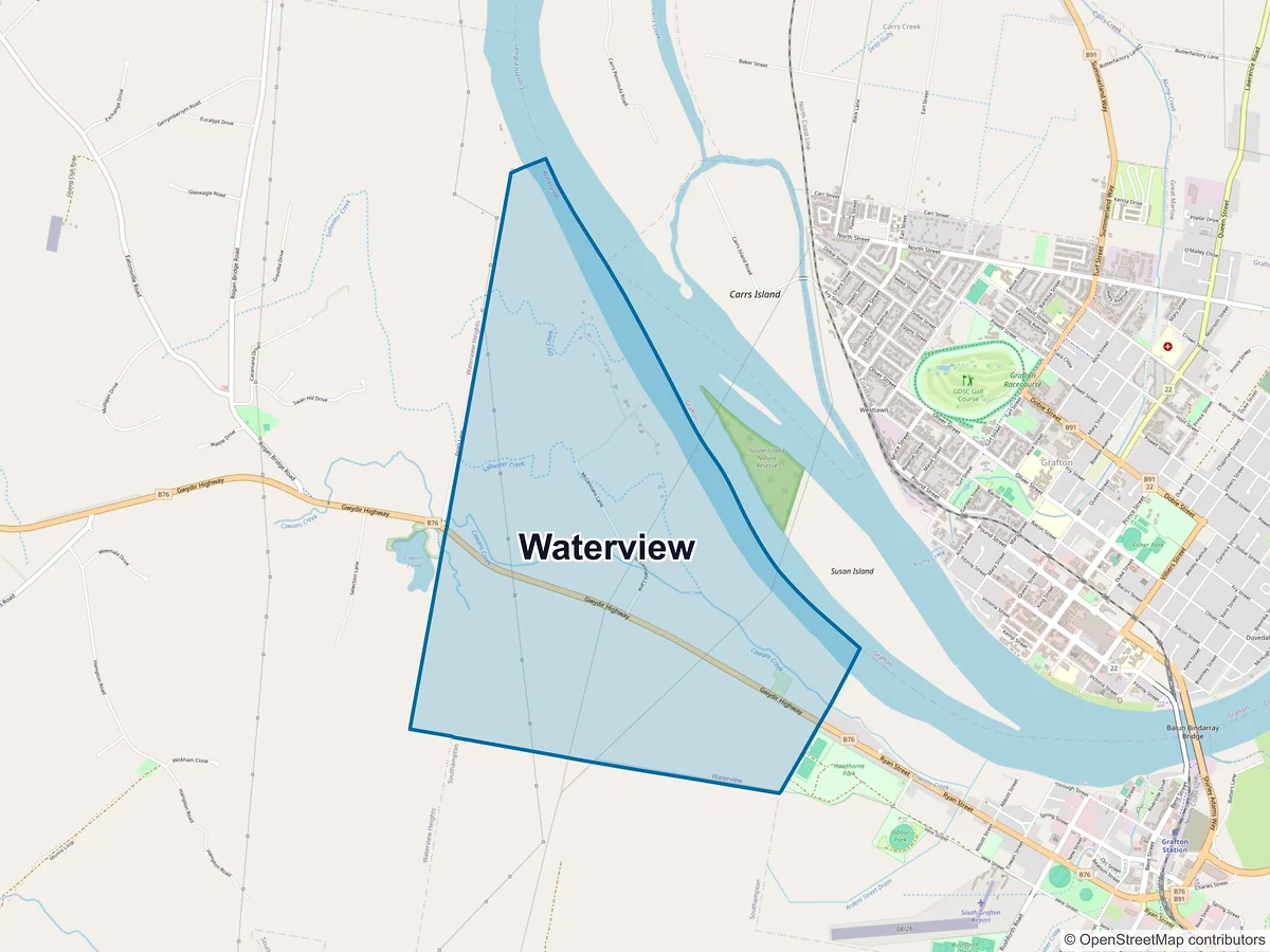 Map of Waterview, NSW, Australia