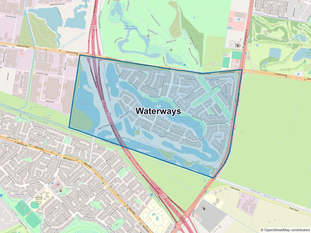 Map of Waterways, VIC, Australia