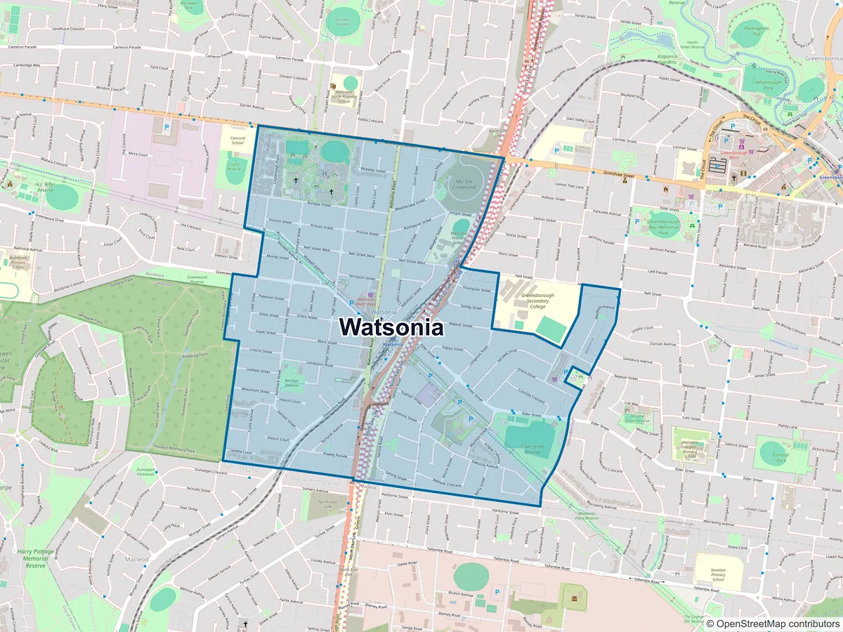 Map of Watsonia, VIC, Australia
