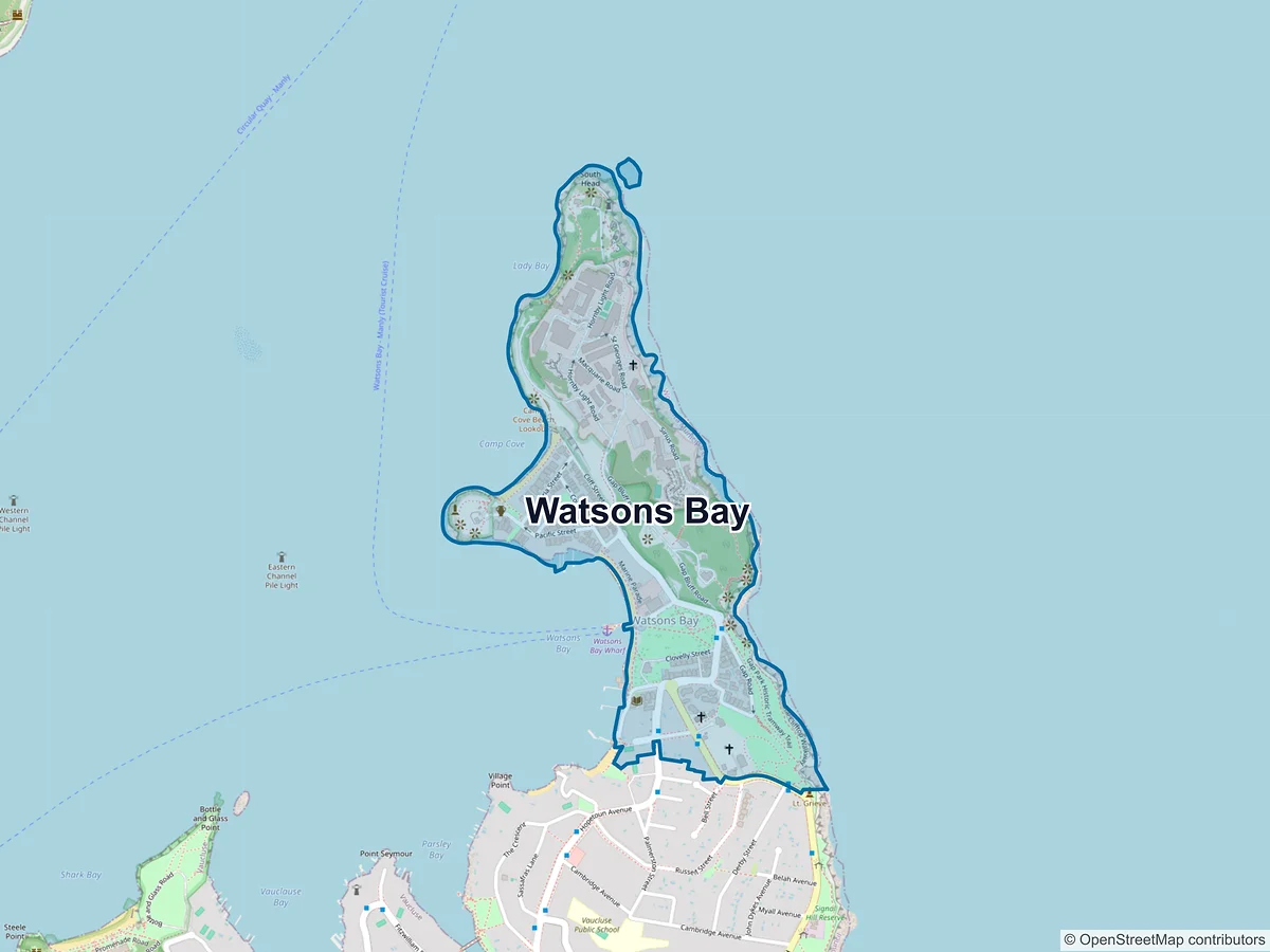 Map of Watsons Bay, NSW, Australia