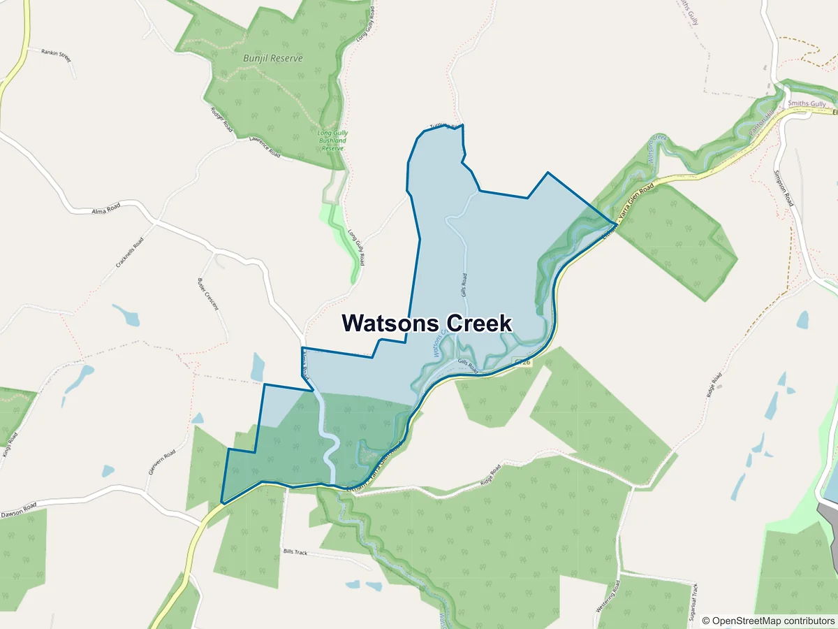 Map of Watsons Creek, VIC, Australia
