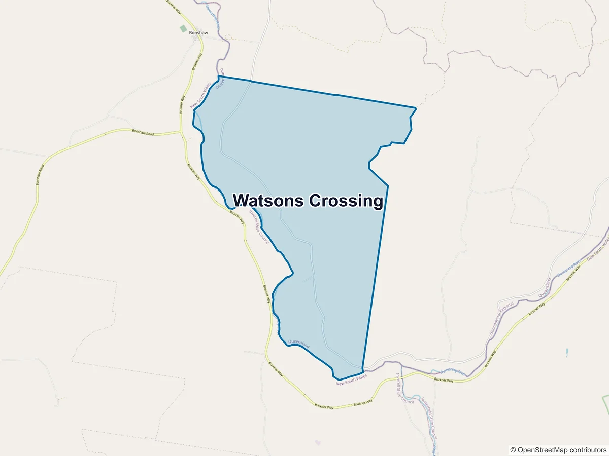 Map of Watsons Crossing, QLD, Australia