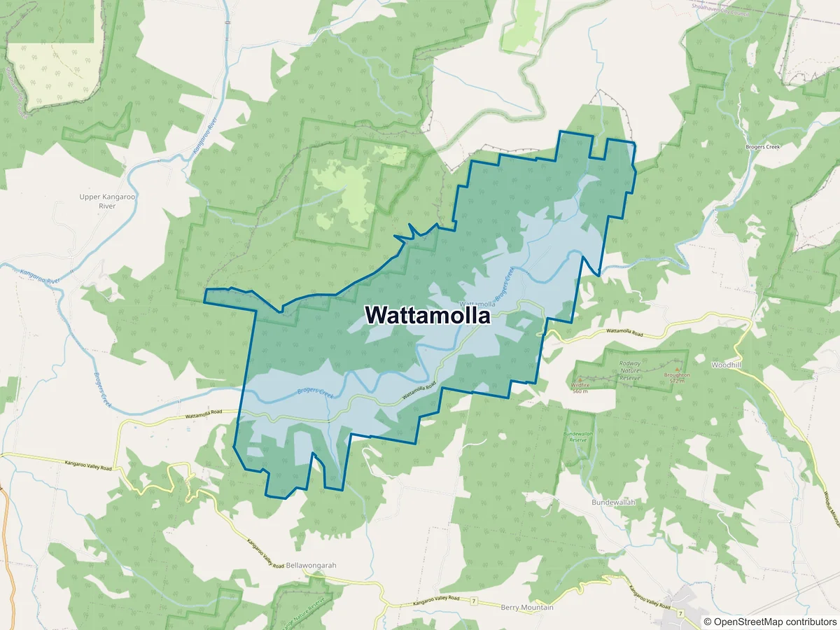 Map of Wattamolla, NSW, Australia