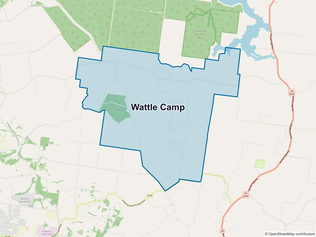 Map of Wattle Camp, QLD, Australia