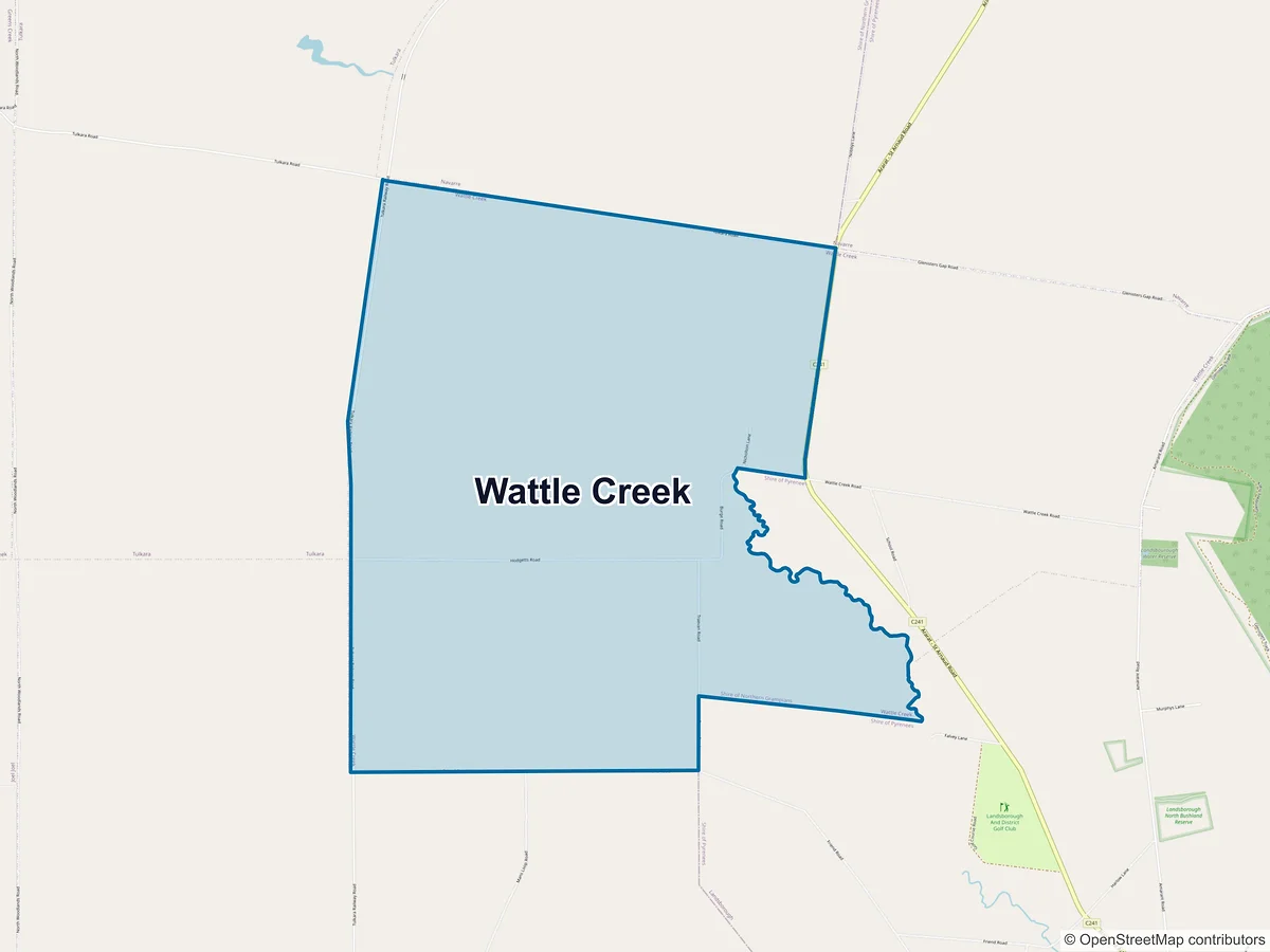 Map of Wattle Creek, VIC, Australia