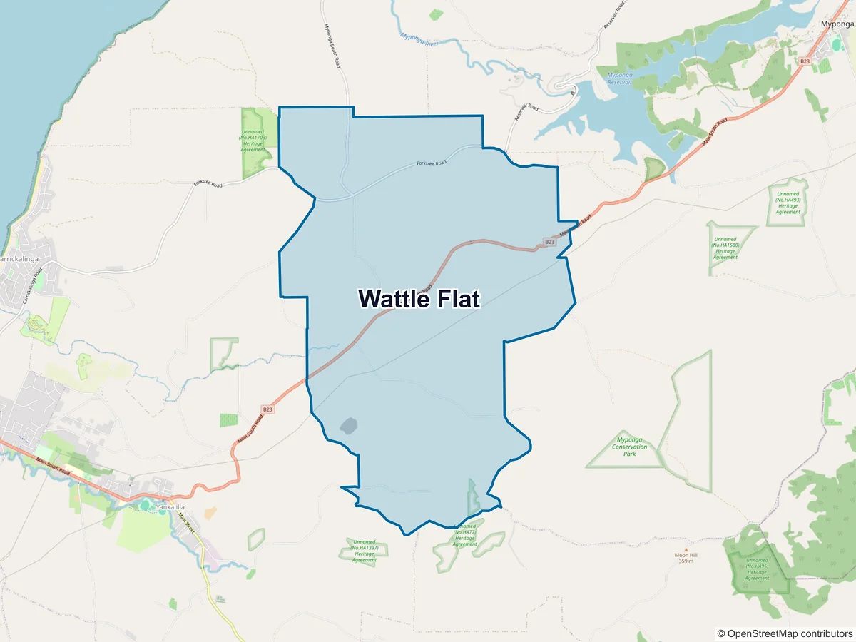 Map of Wattle Flat, SA, Australia