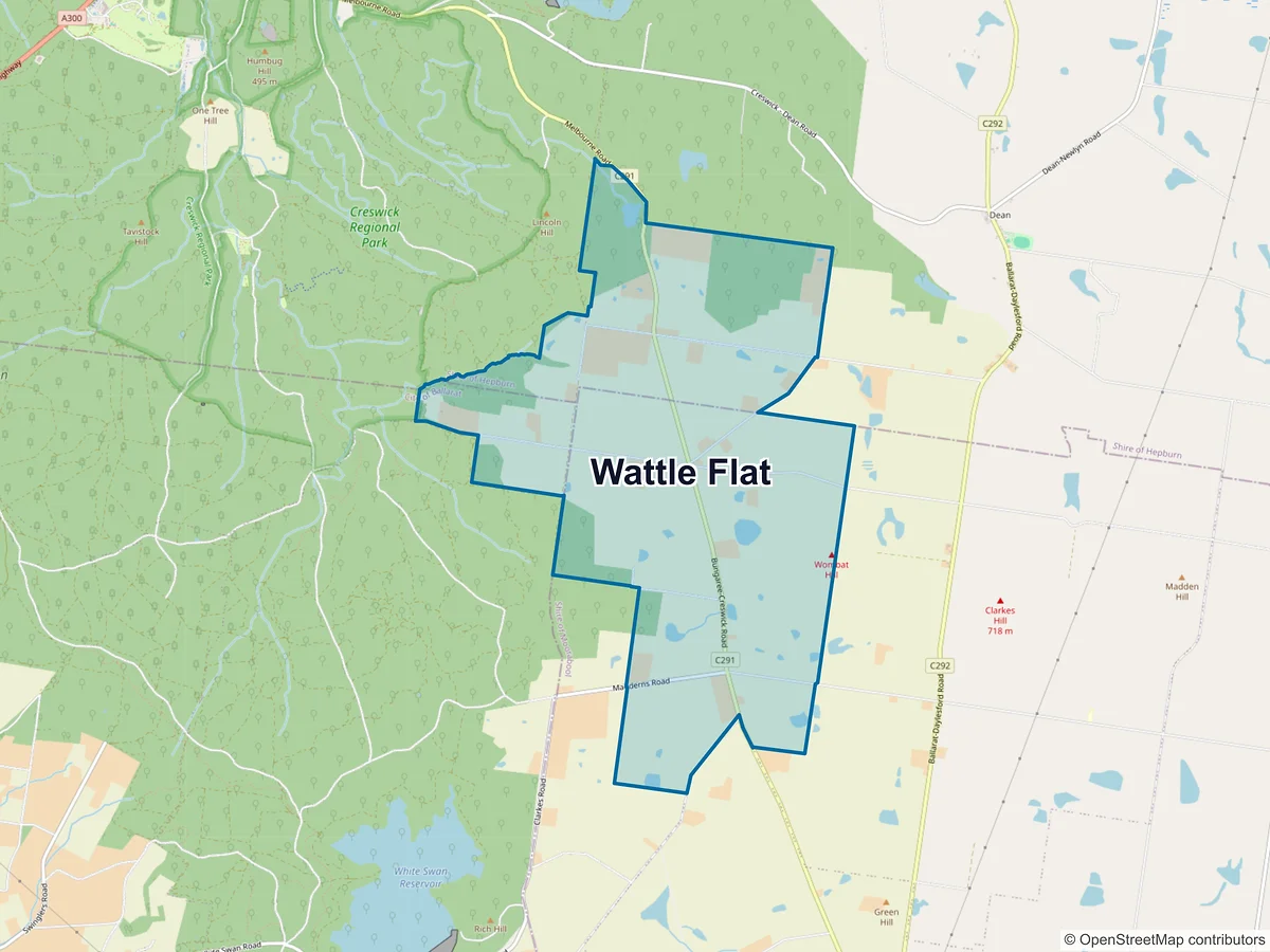 Map of Wattle Flat, VIC, Australia