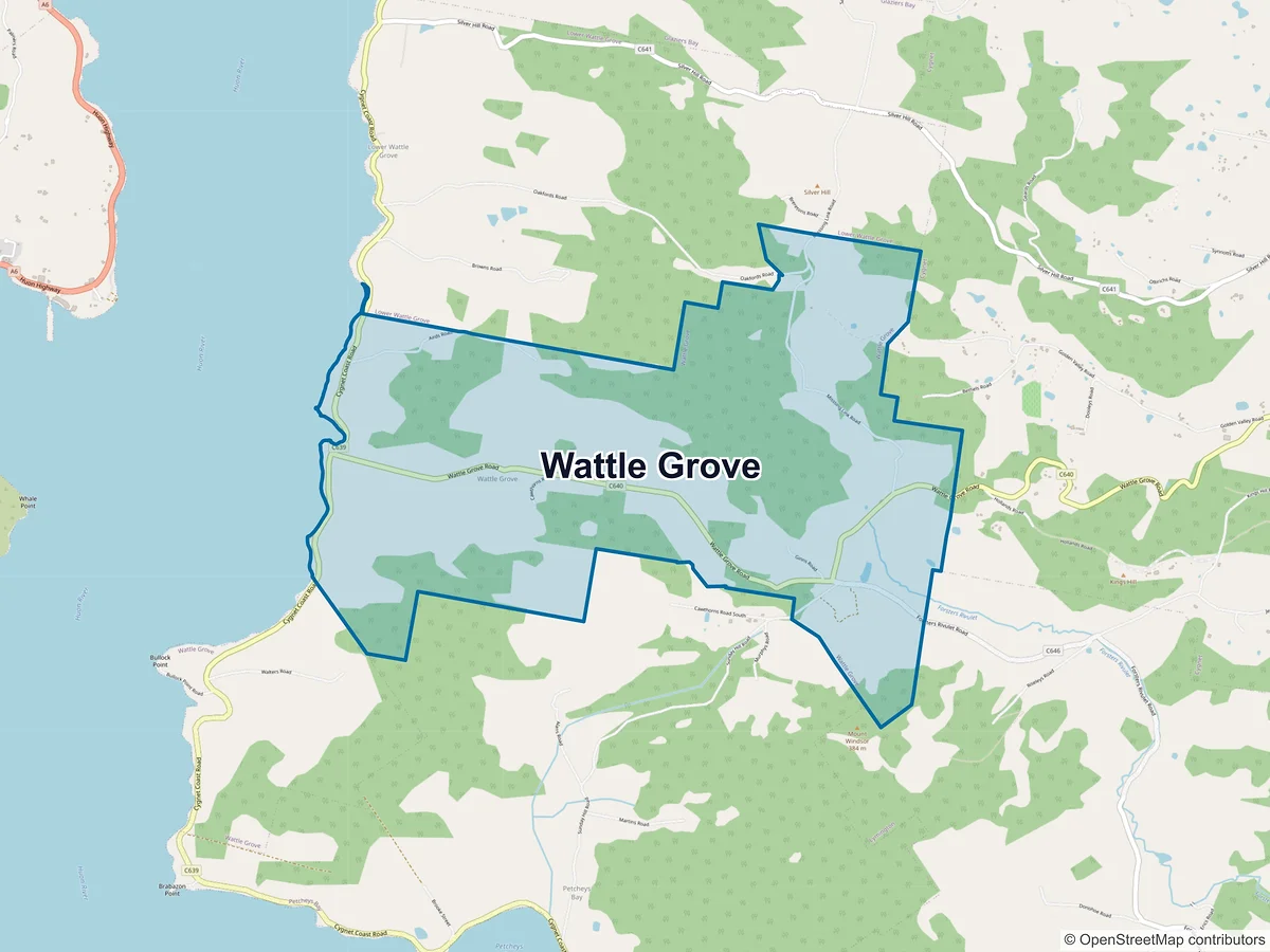 Map of Wattle Grove, TAS, Australia