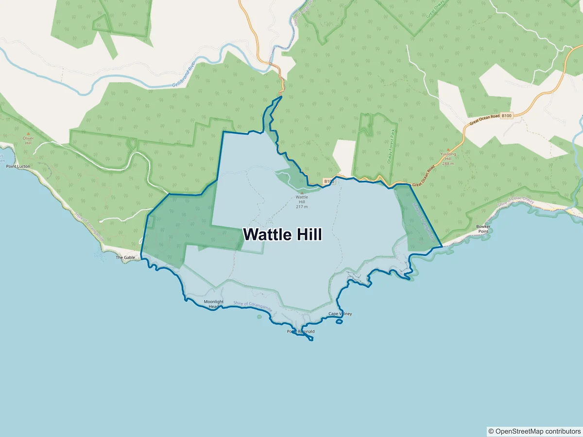 Map of Wattle Hill, VIC, Australia
