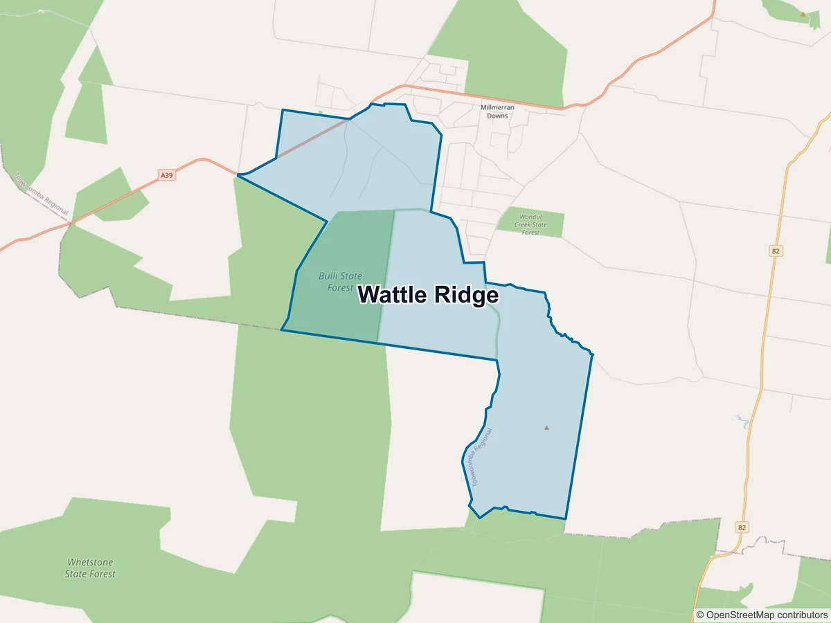 Map of Wattle Ridge, QLD, Australia