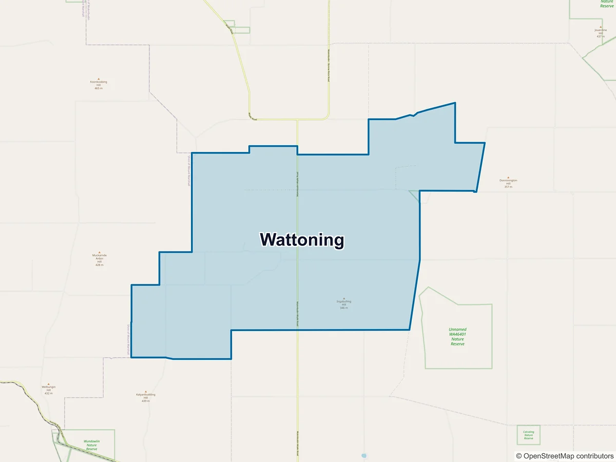 Map of Wattoning, WA, Australia