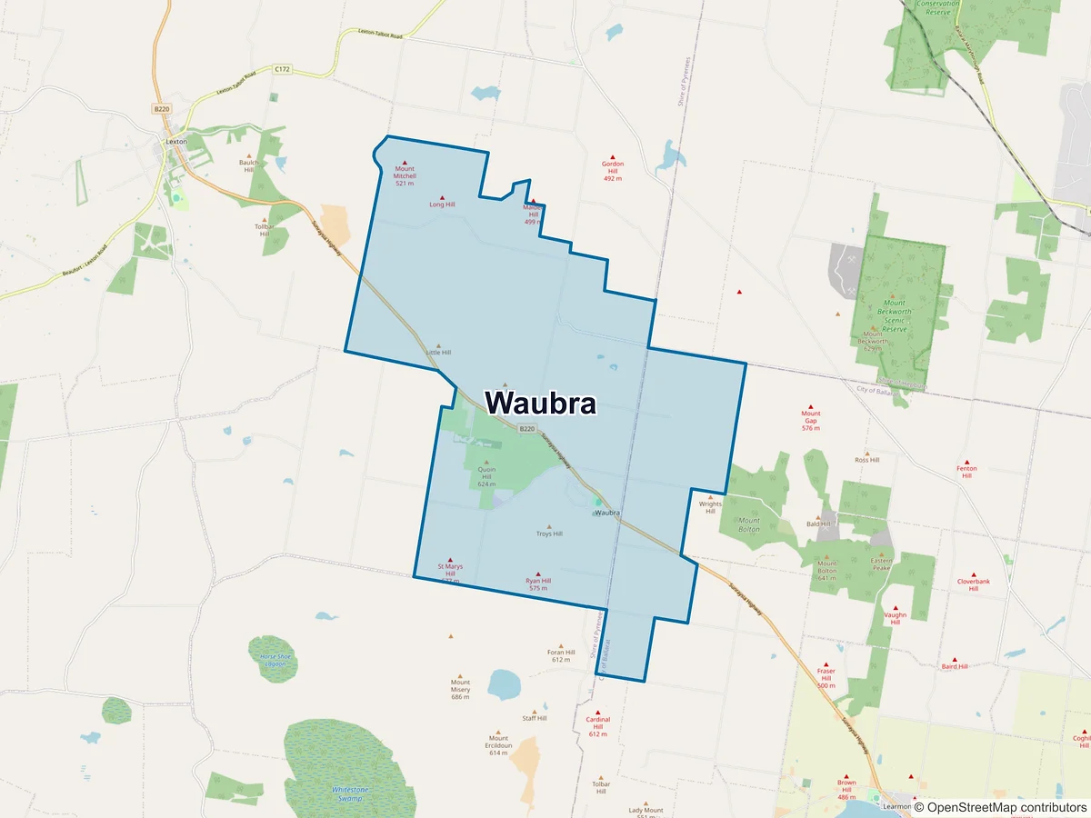 Map of Waubra, VIC, Australia