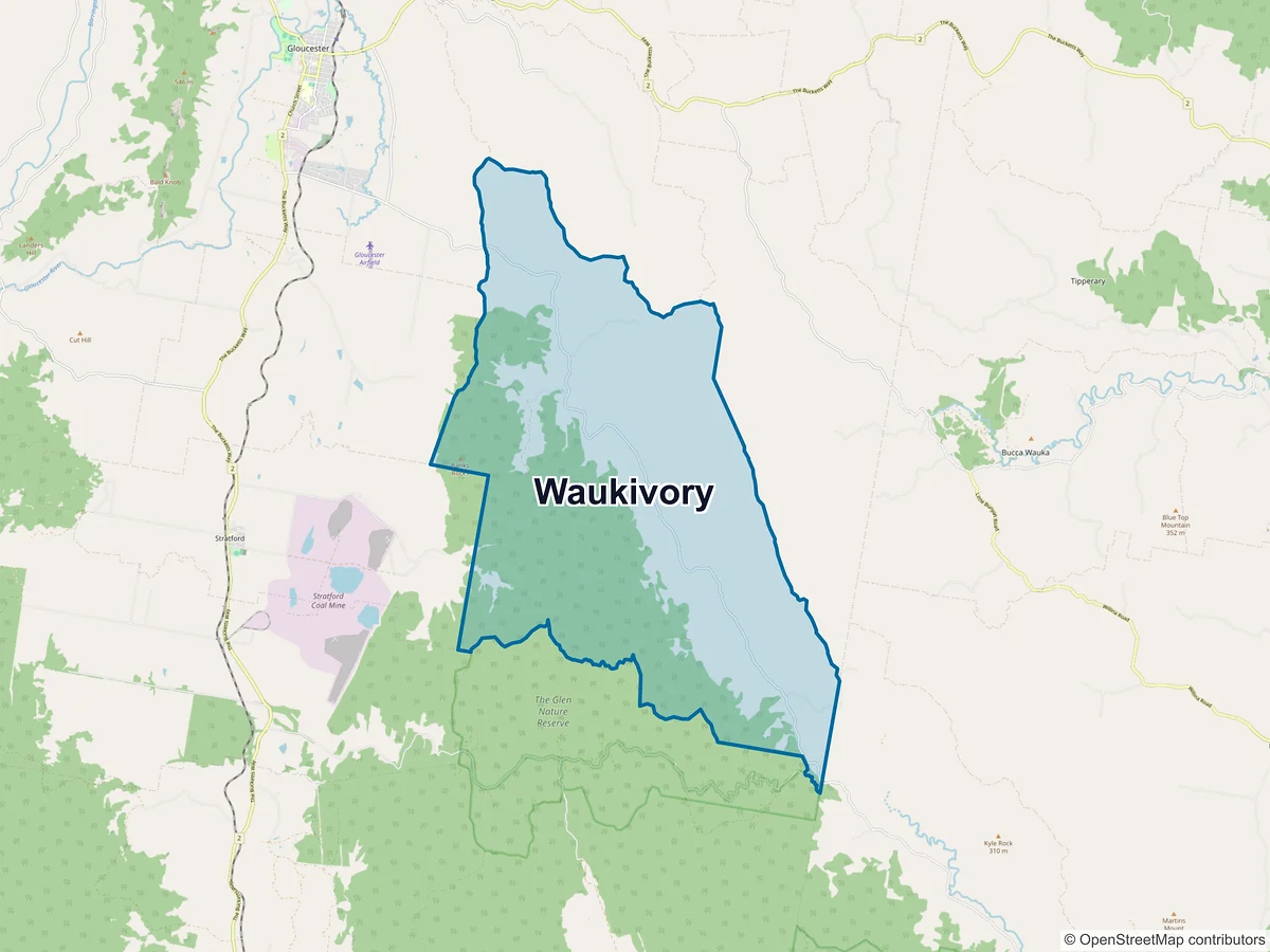 Map of Waukivory, NSW, Australia