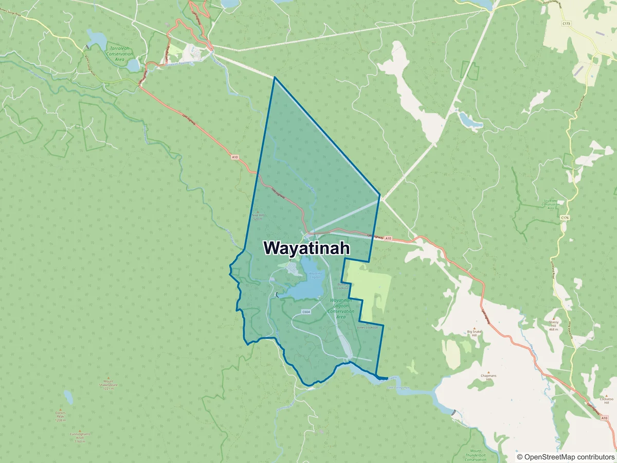Map of Wayatinah, TAS, Australia