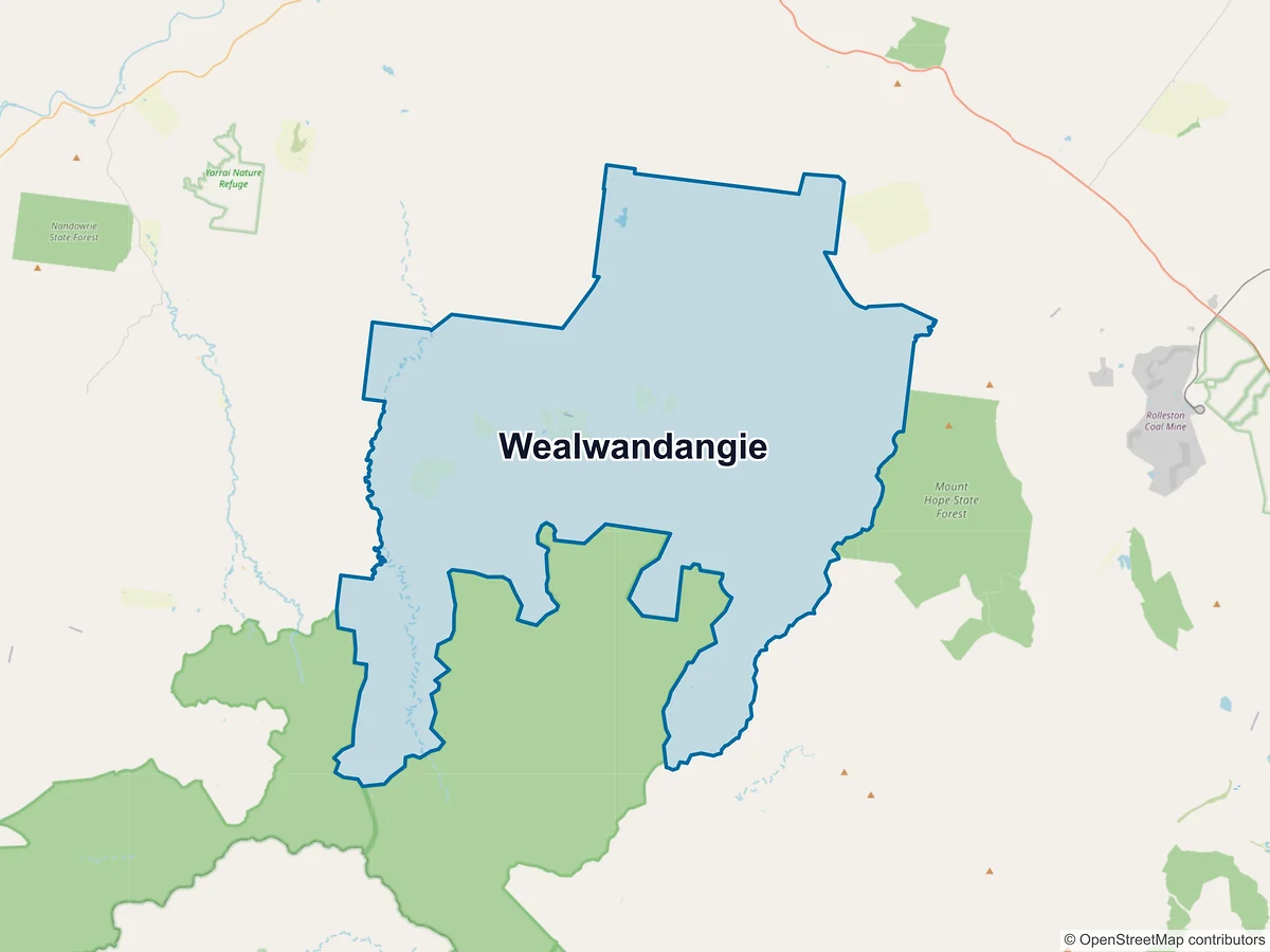 Map of Wealwandangie, QLD, Australia