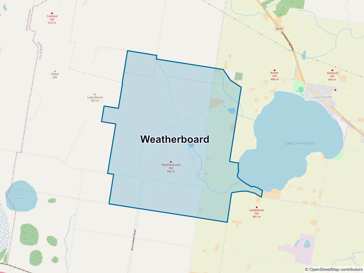 Map of Weatherboard, VIC, Australia