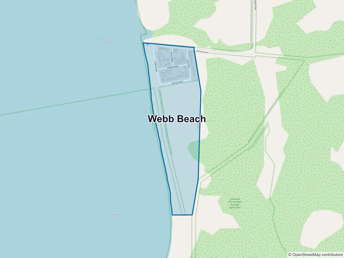 Map of Webb Beach, SA, Australia