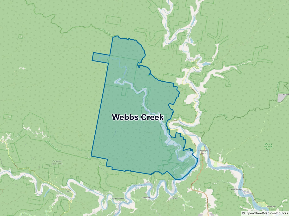 Map of Webbs Creek, NSW, Australia