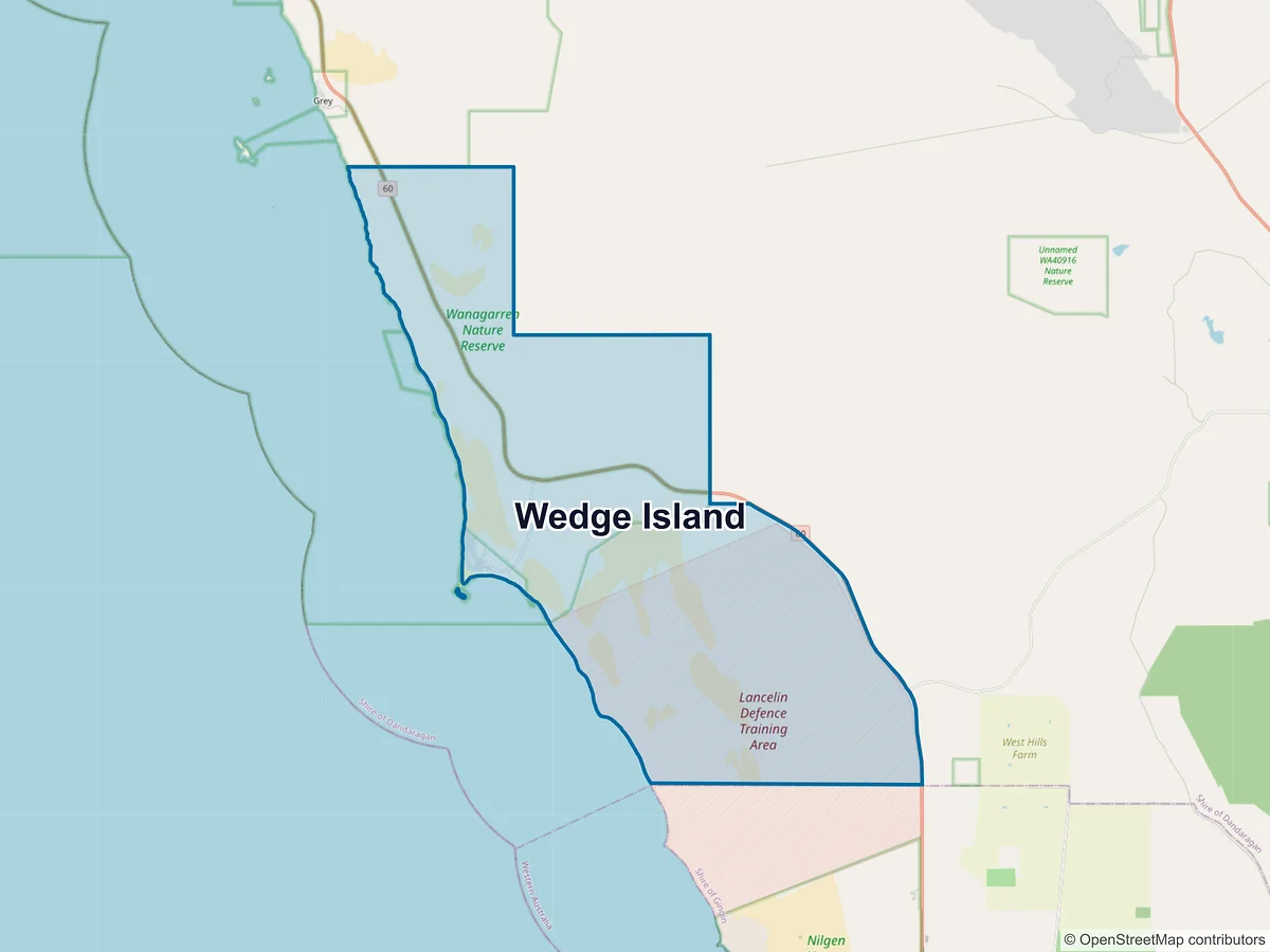 Map of Wedge Island, WA, Australia
