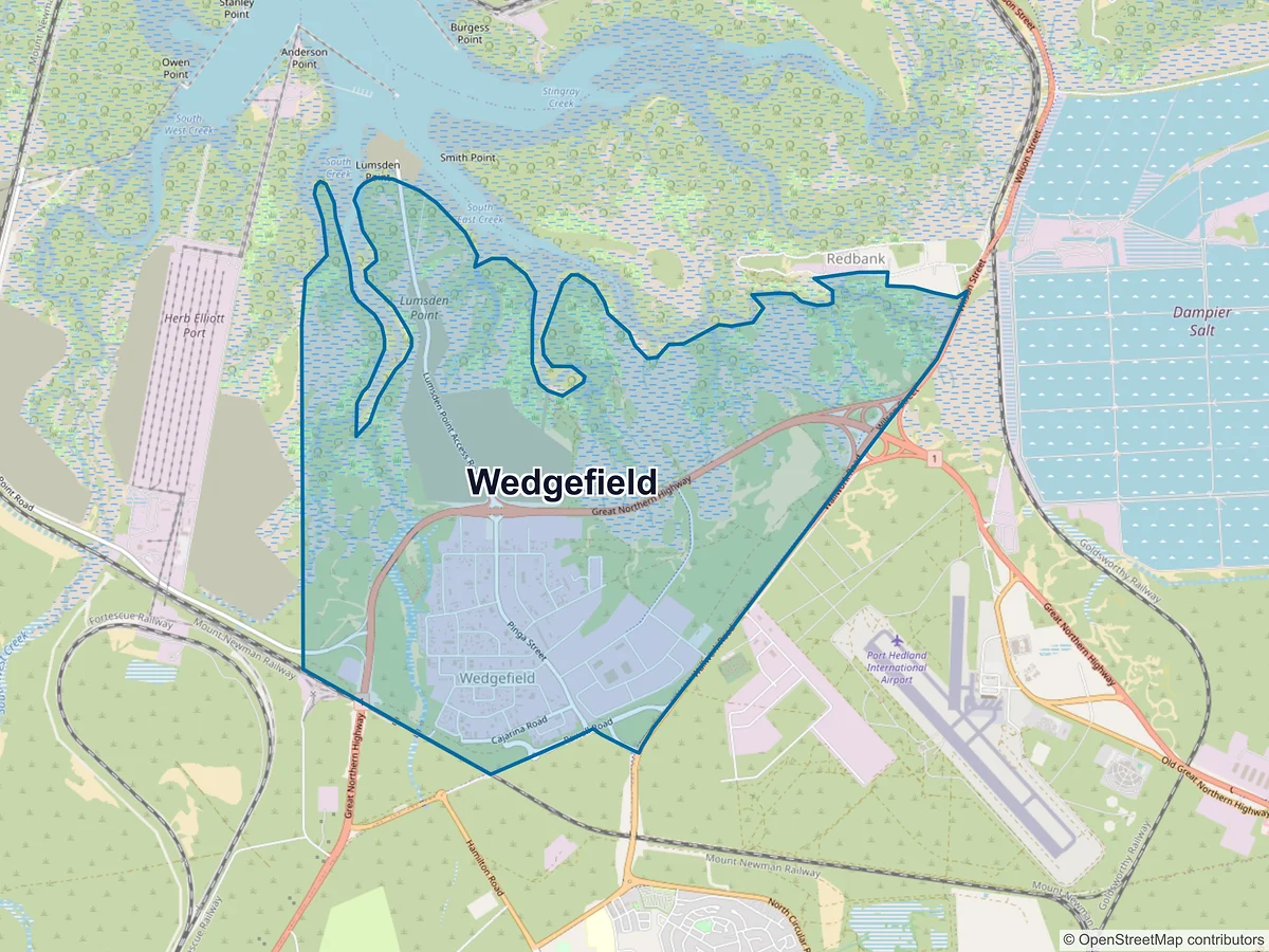 Map of Wedgefield, WA, Australia