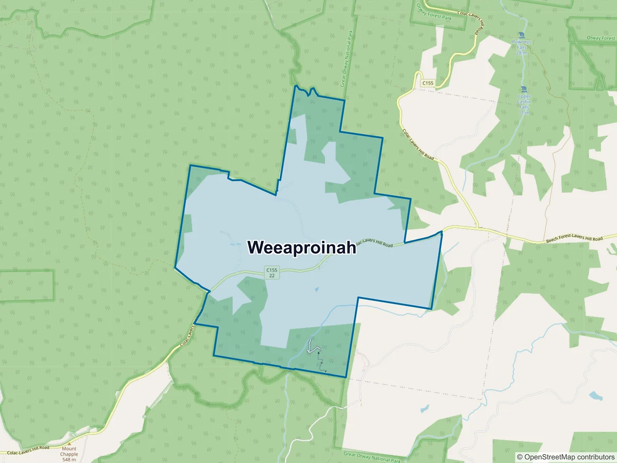 Map of Weeaproinah, VIC, Australia