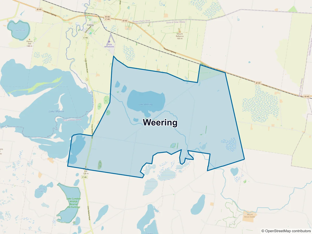 Map of Weering, VIC, Australia