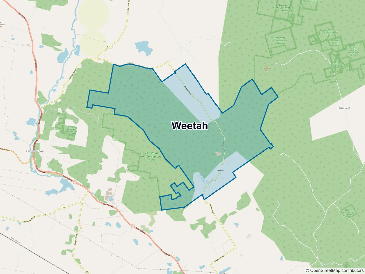 Map of Weetah, TAS, Australia