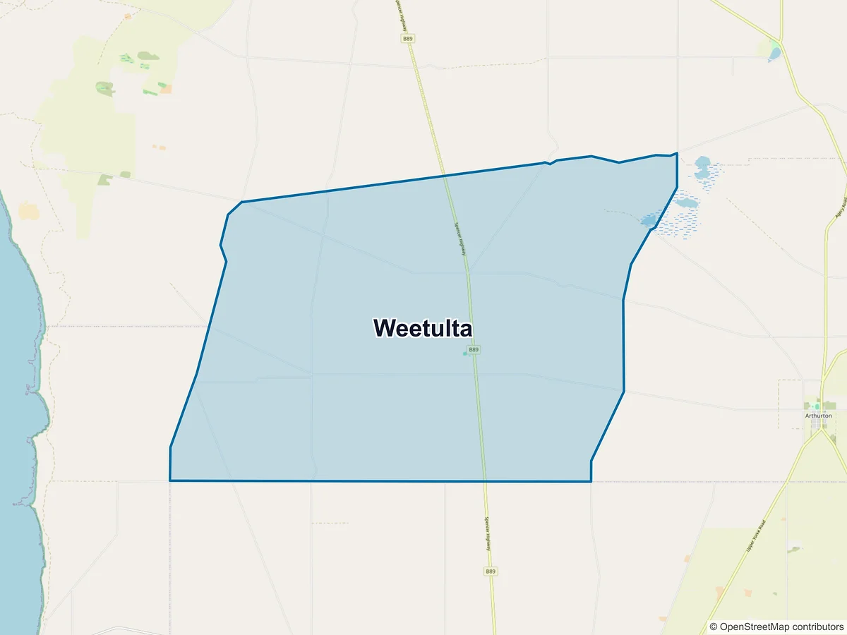 Map of Weetulta, SA, Australia