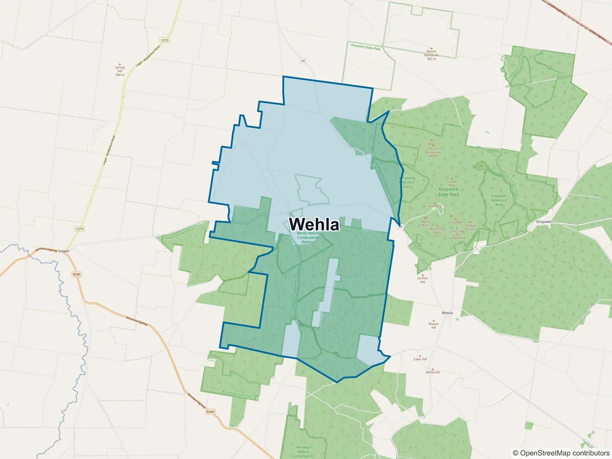 Map of Wehla, VIC, Australia