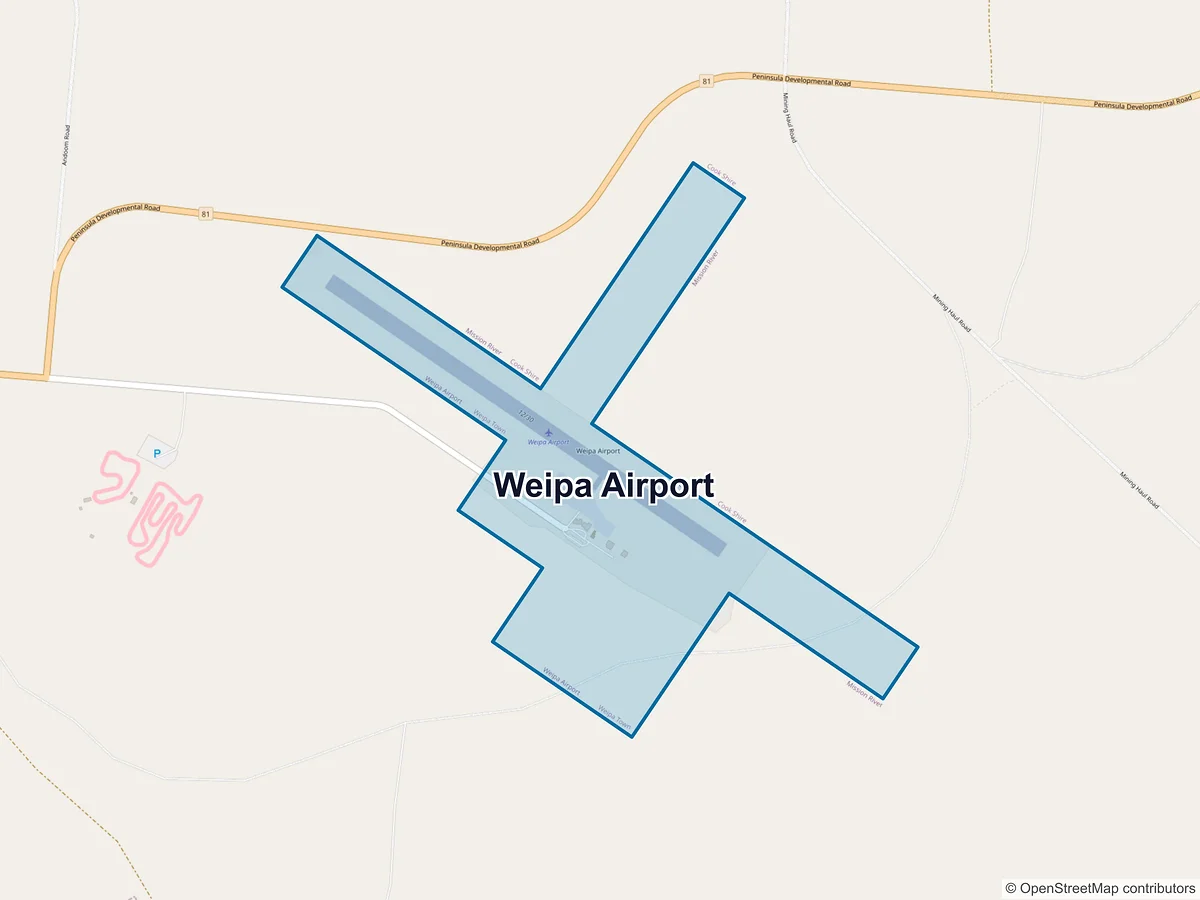 Map of Weipa Airport, QLD, Australia