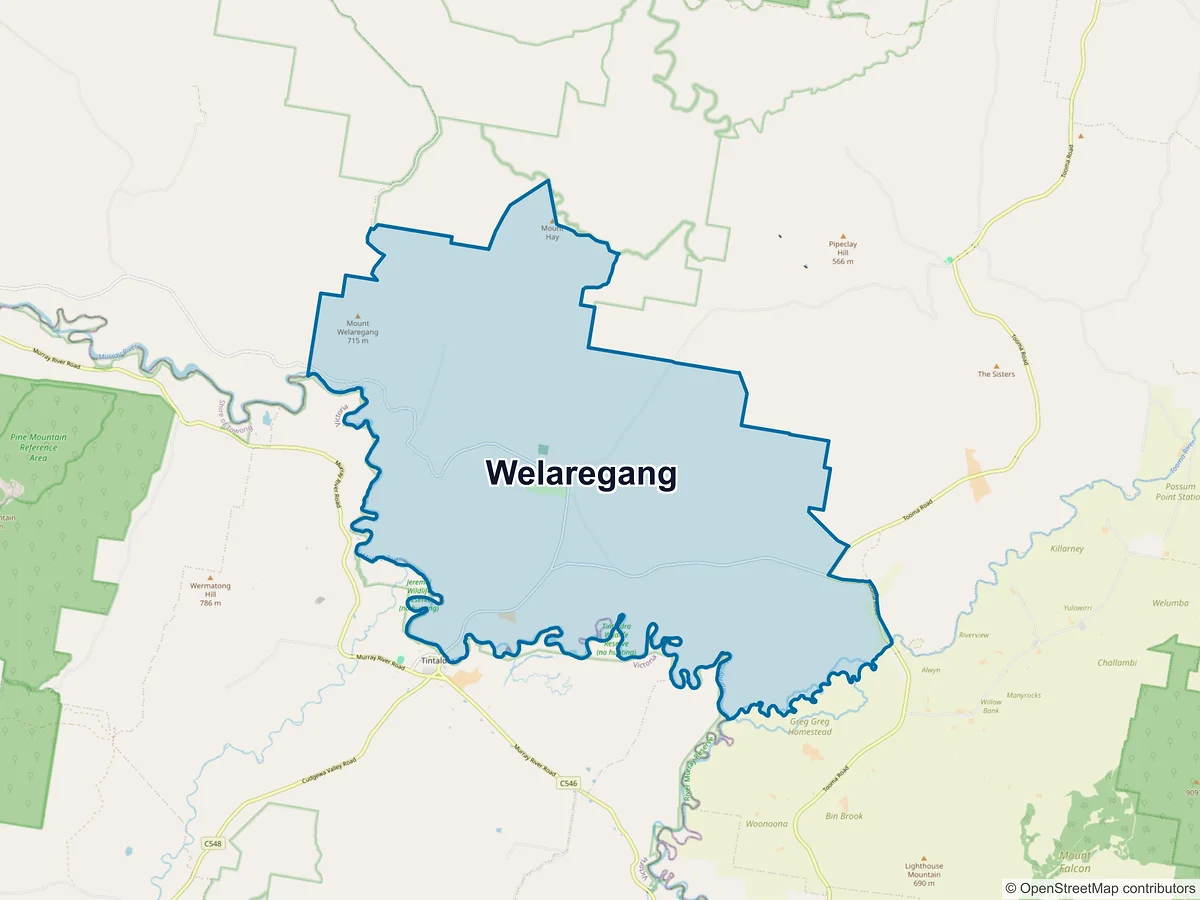 Map of Welaregang, NSW, Australia