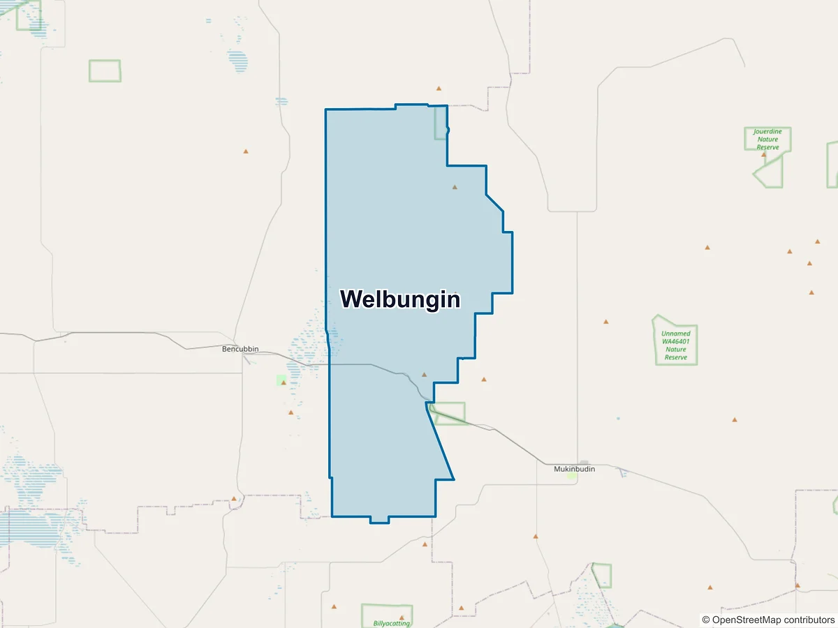 Map of Welbungin, WA, Australia