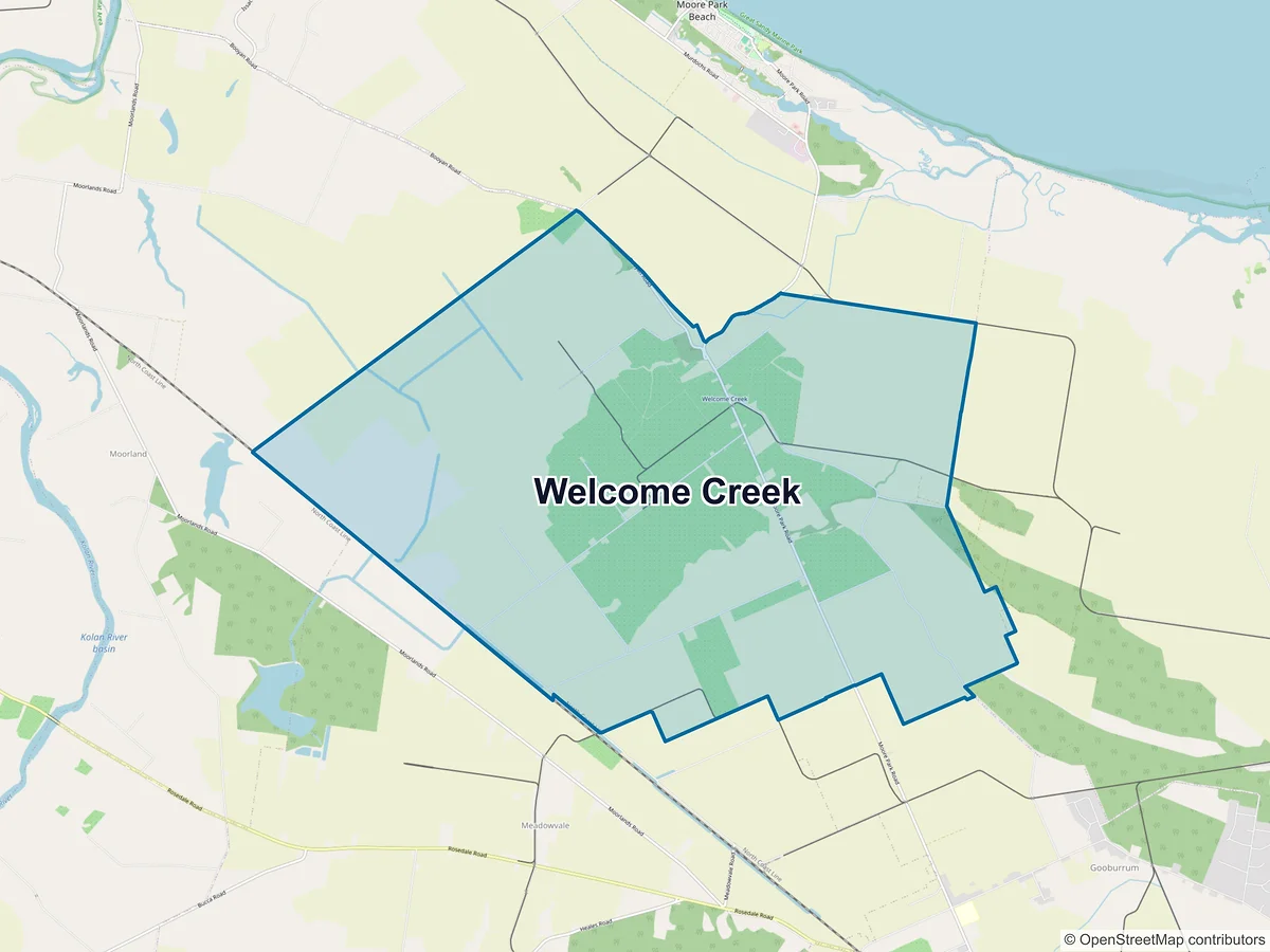 Map of Welcome Creek, QLD, Australia