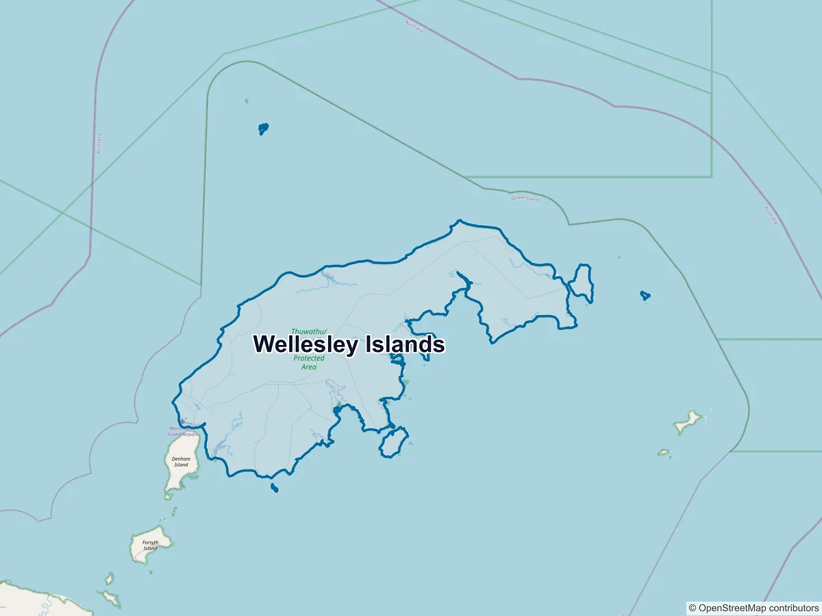 Map of Wellesley Islands, QLD, Australia
