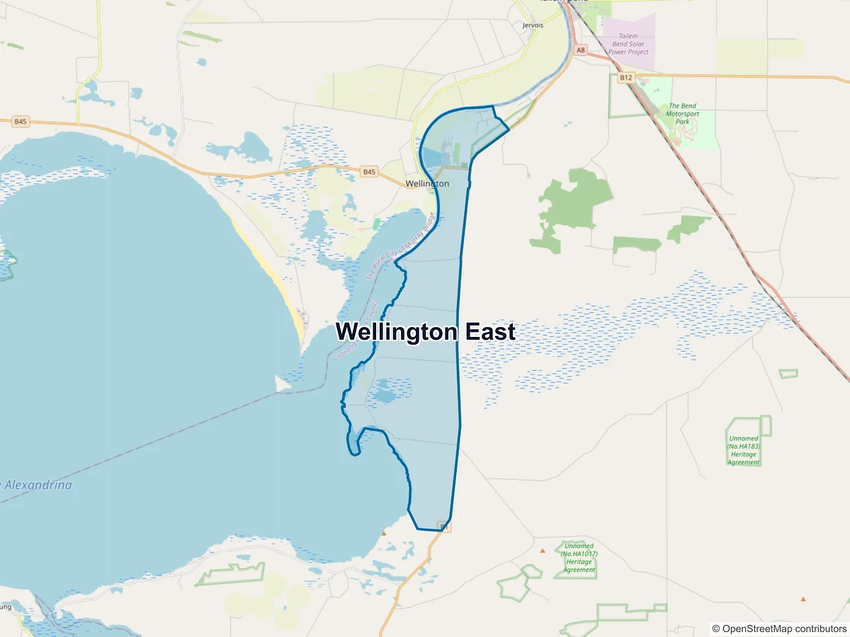 Map of Wellington East, SA, Australia