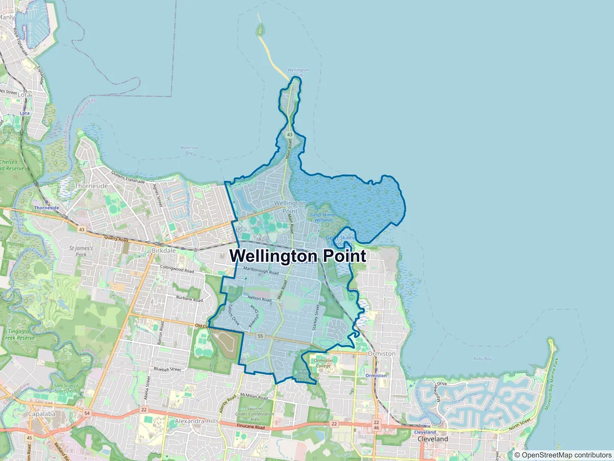 Map of Wellington Point, QLD, Australia