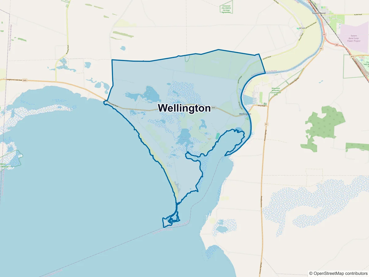 Map of Wellington, SA, Australia