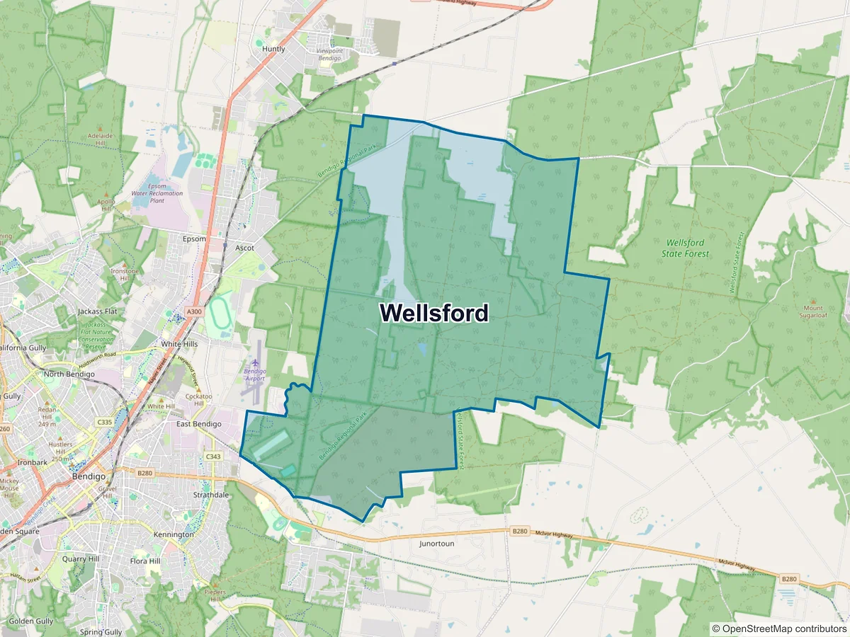Map of Wellsford, VIC, Australia