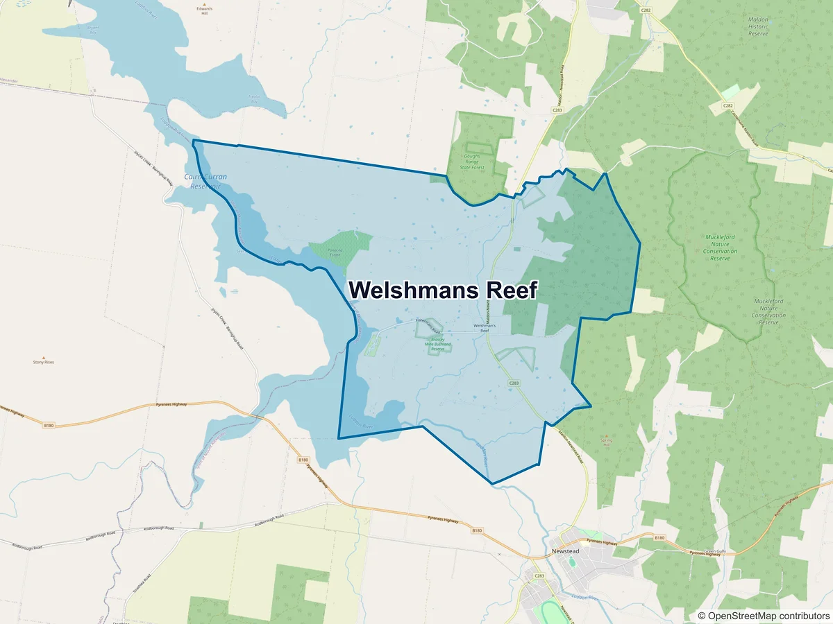 Map of Welshmans Reef, VIC, Australia