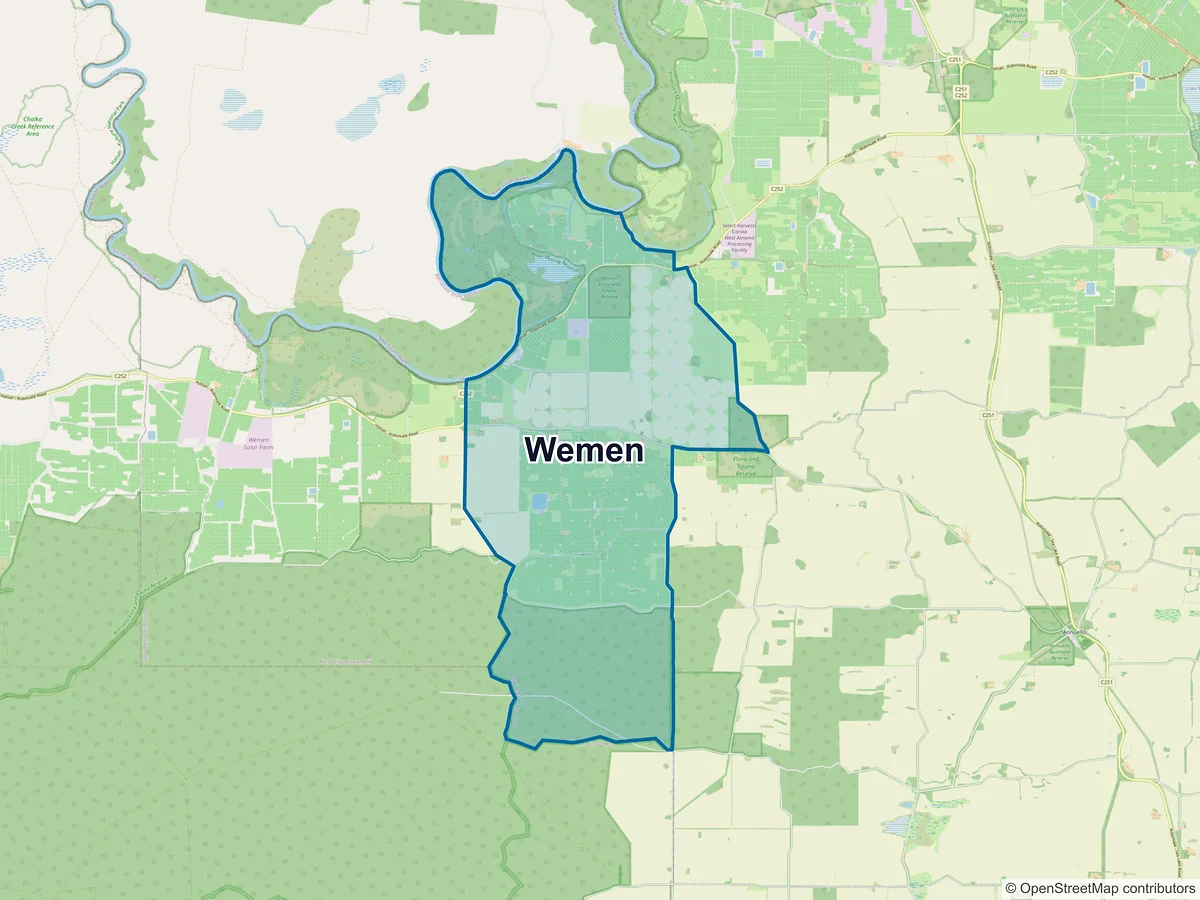 Map of Wemen, VIC, Australia
