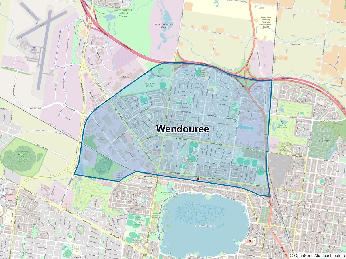 Map of Wendouree, VIC, Australia