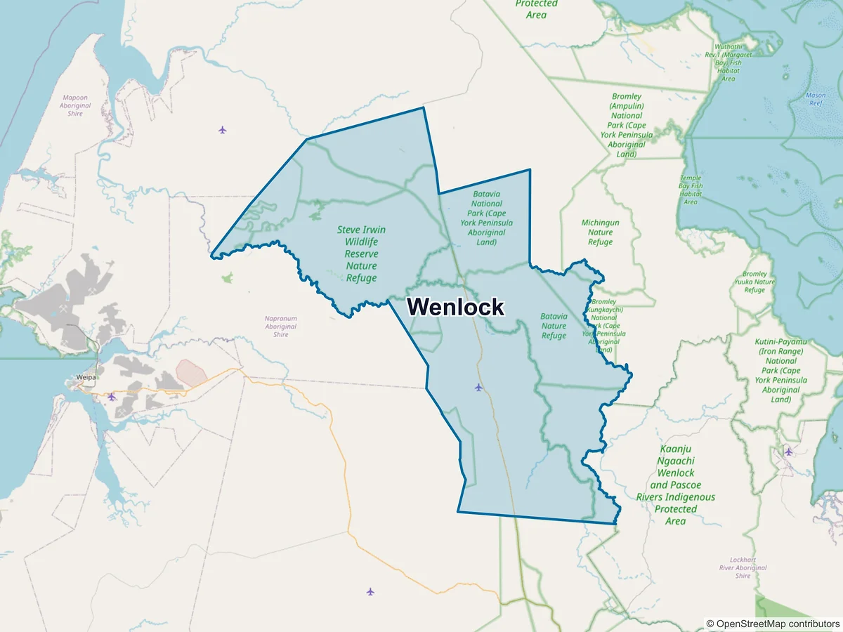 Map of Wenlock, QLD, Australia