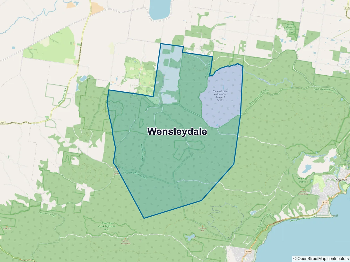 Map of Wensleydale, VIC, Australia