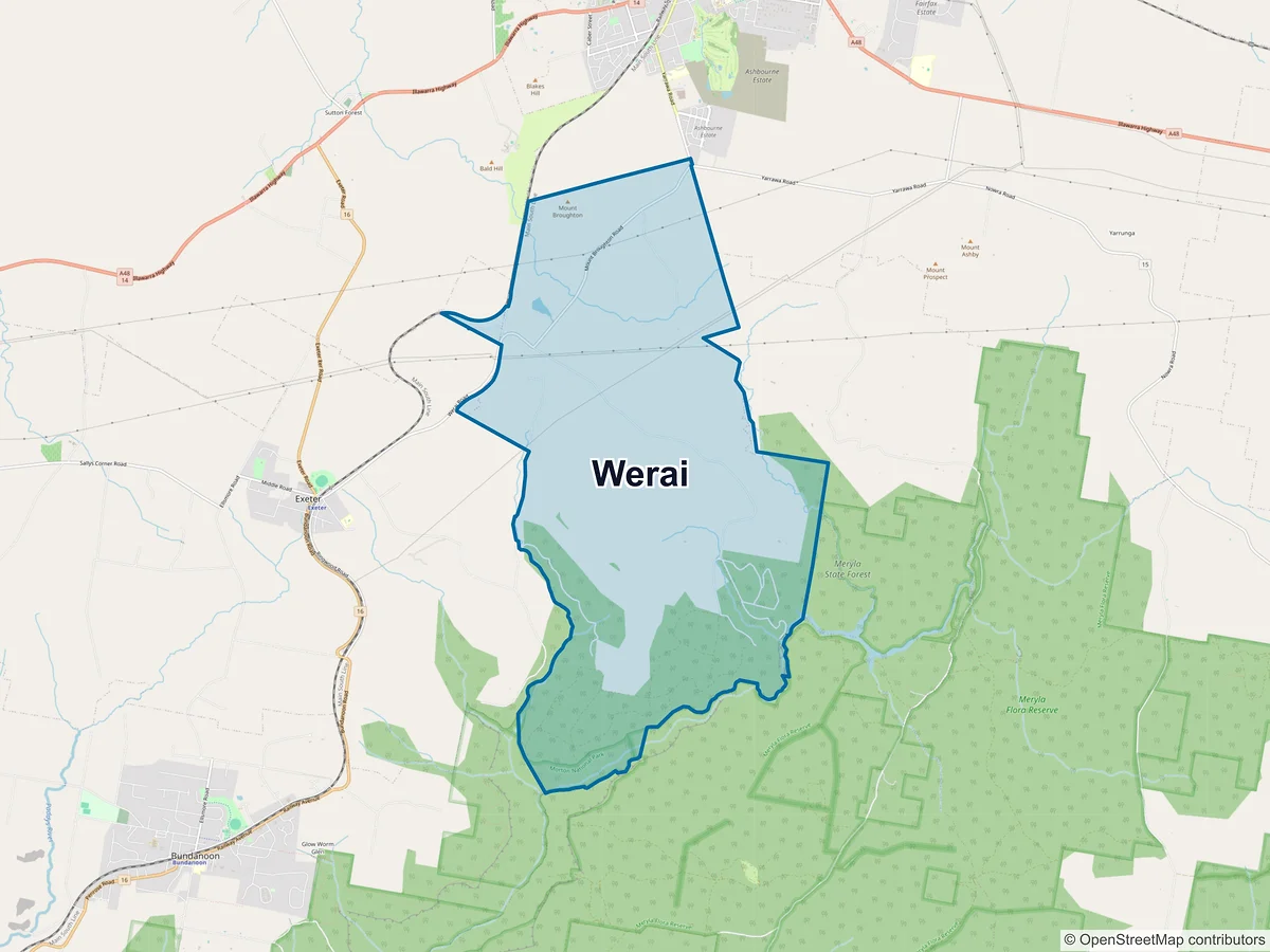 Map of Werai, NSW, Australia